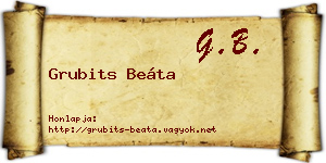 Grubits Beáta névjegykártya