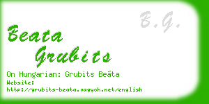 beata grubits business card